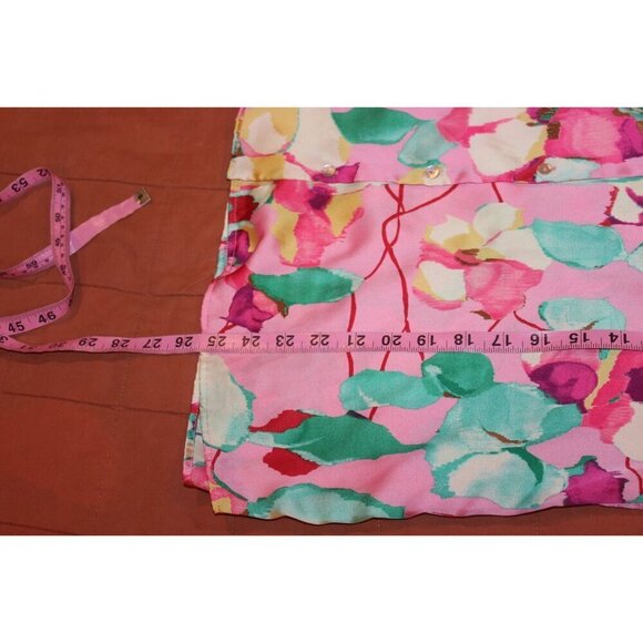 Zara Womens Floral SatinLong Sleeve Blouse Pink/Multicolor Size Small - Picture 6 of 9